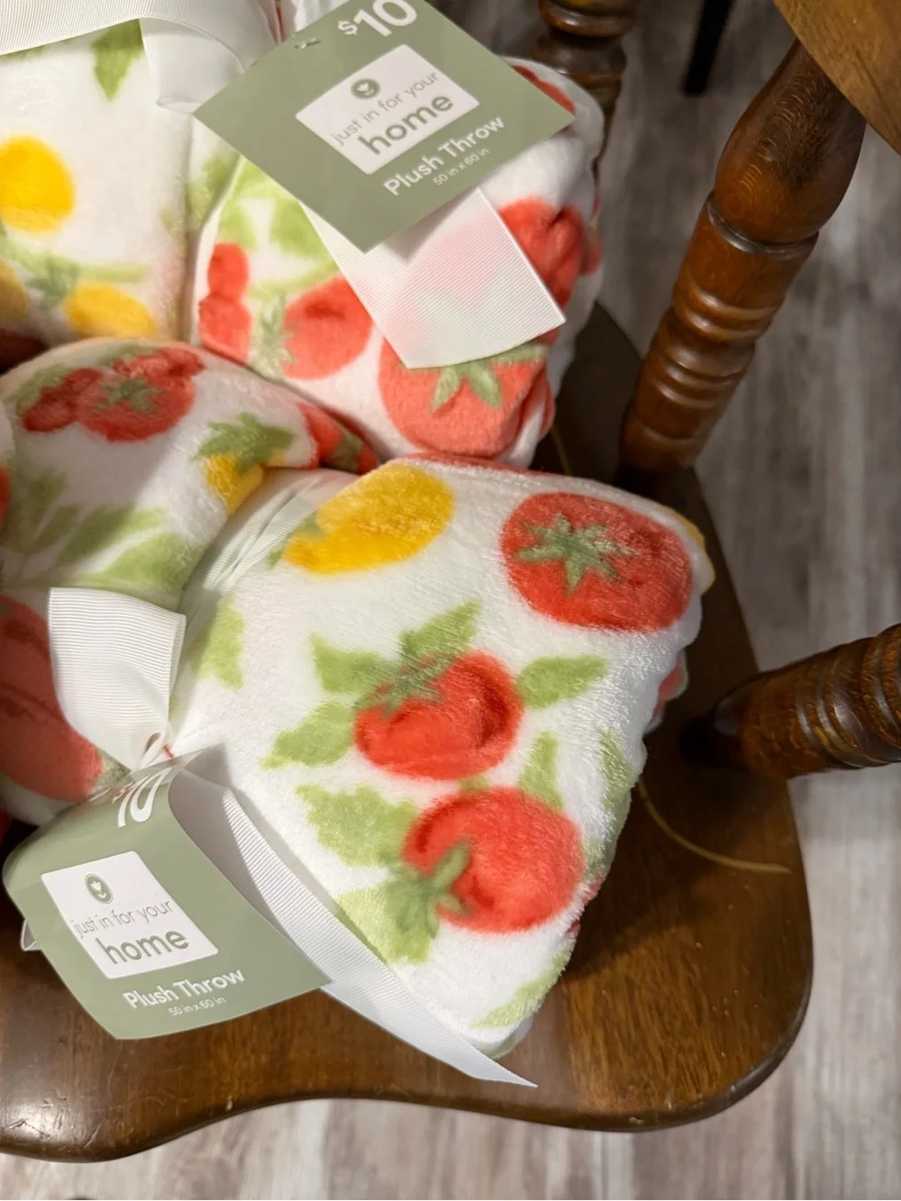 Home Plush Throw Blanket in White with Yellow & Coral Floral Print